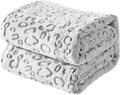 Flannel Fleece Throw Blanket 90in x 108in Grey Leopard - Lightweight