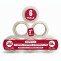 Tape King Clear Packing Tape 3 in x 60 yd (6 Rolls) - Strong Adhesion