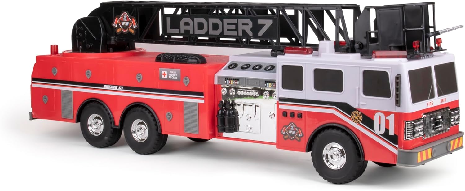 Realistic 29 Toy Firetruck: Lights, Sound & Ladder - Funrise