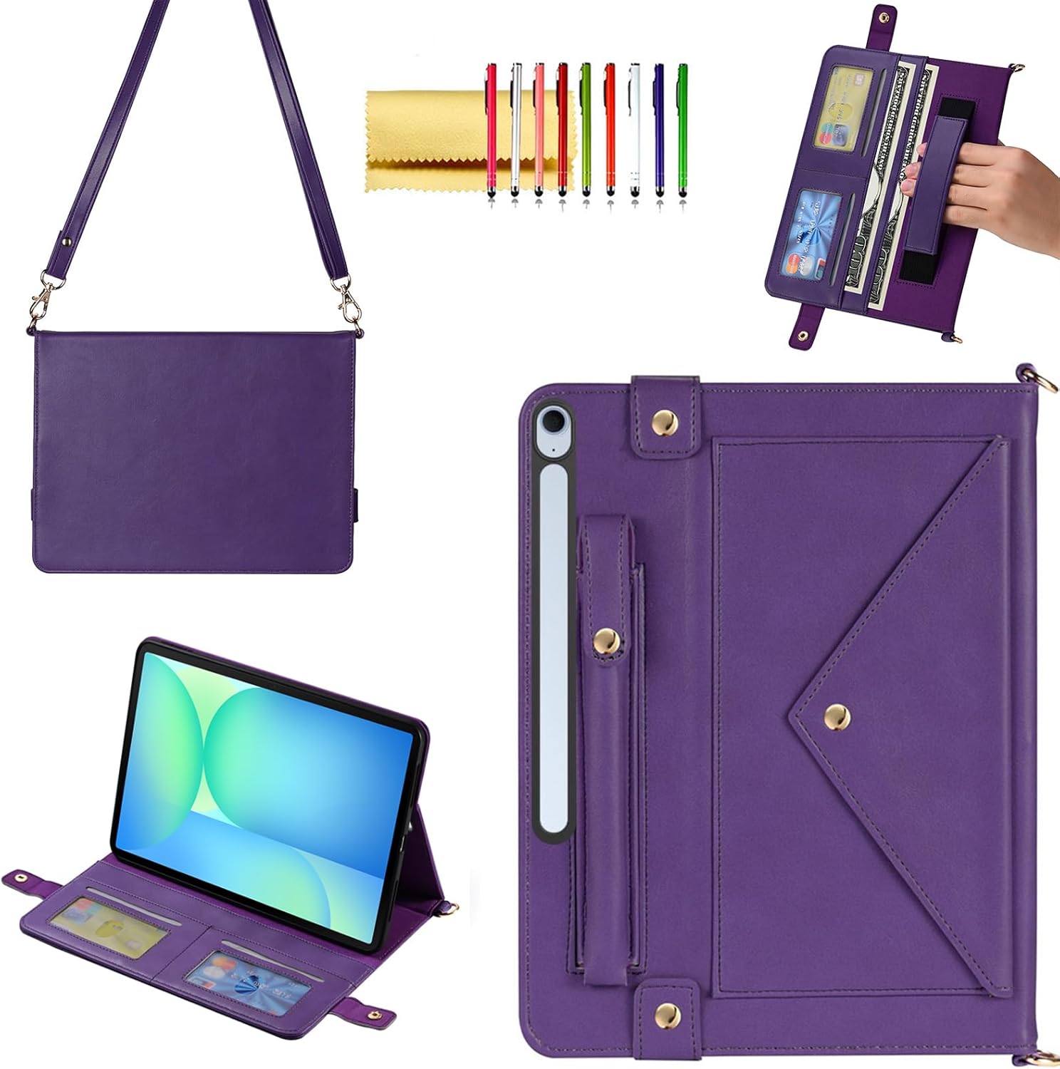 Handbag Case for Samsung Galaxy Tab S10 FE Plus with Wallet Design