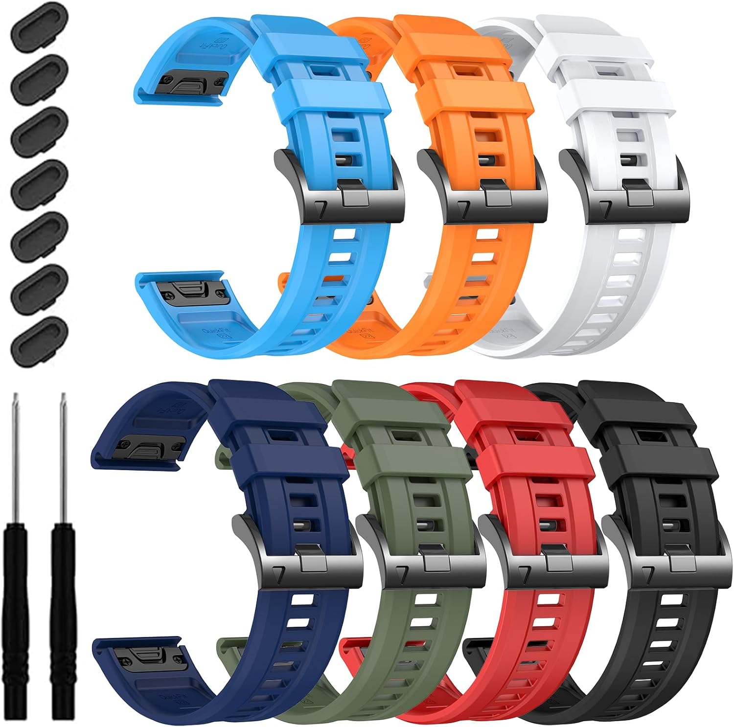 Quickfit 22mm Silicone Band for Garmin Fenix 8 and More