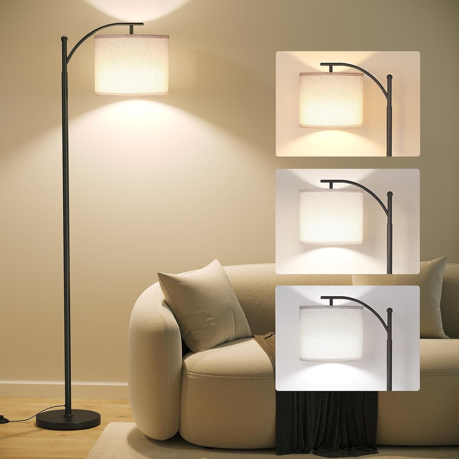SUNMORY Arc Floor Lamp: Adjustable Hanging Shade