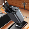Retractable Car Charger 4 in 1 - Fast GaN PD Charging