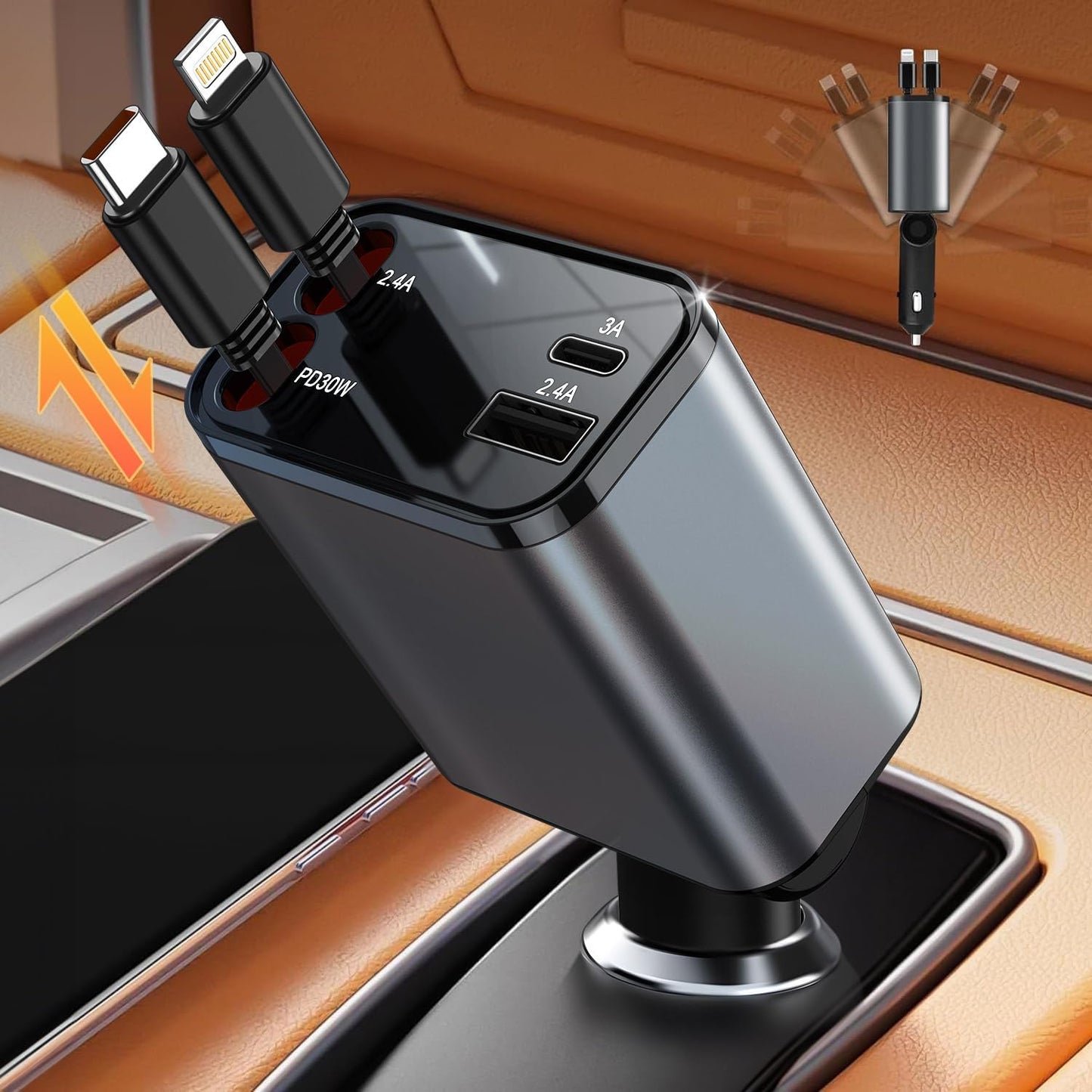 Fast Charge 4-in-1 Car Charger by AREDAN