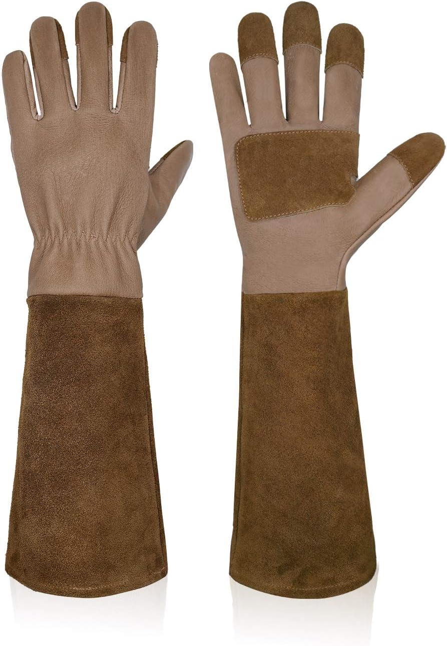 Breathable Cowhide Gardening Gloves - Durable & Stylish