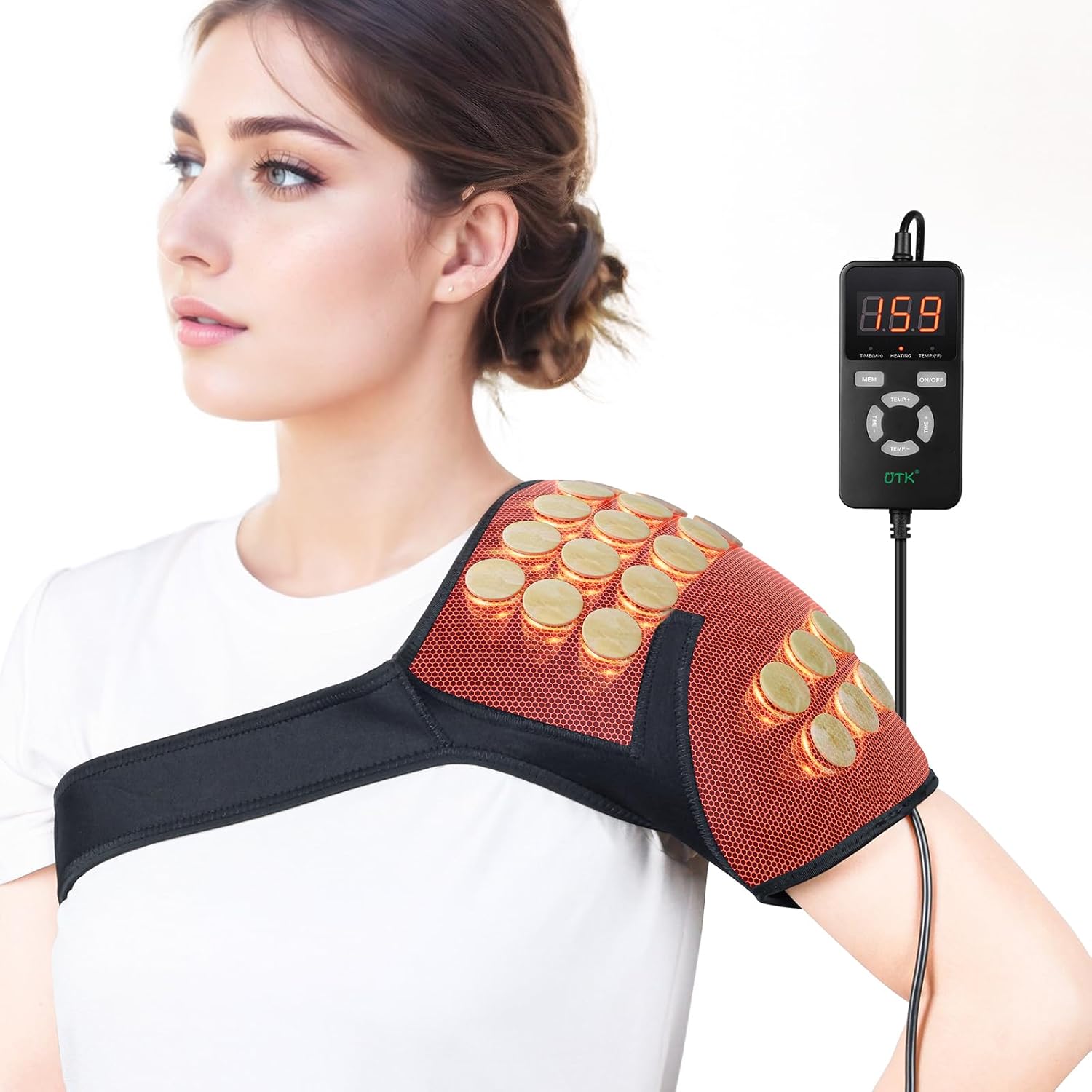UTK Far Infrared Shoulder Heating Pad - Natural Jade & Smart Control