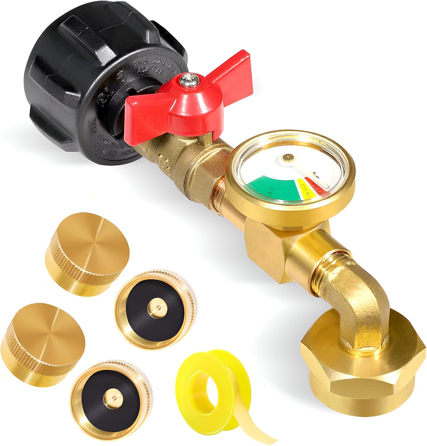 Propane Refill Adapter with Gauge, Control Valve - Detoypapa