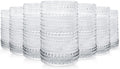 Vintage Drinking Glasses Set of 12 - Thick Hobnail Tumblers