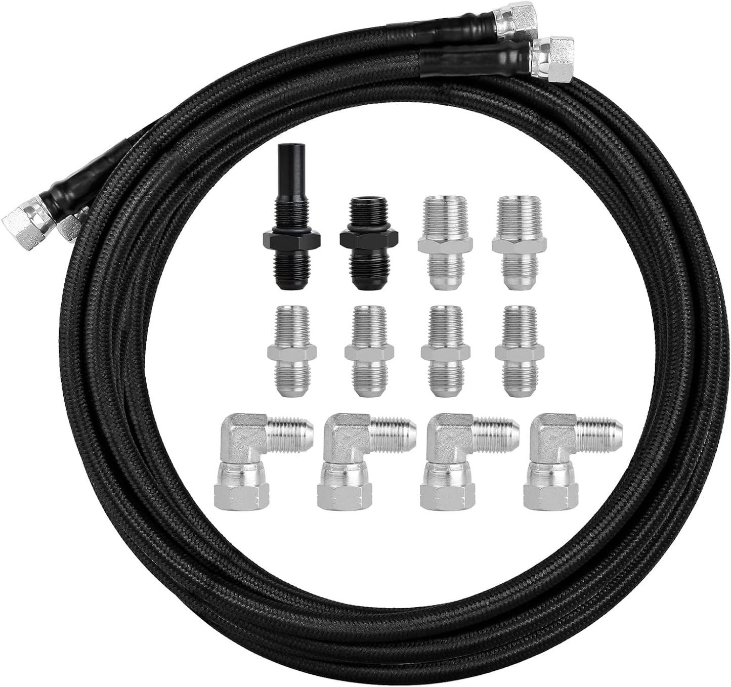MuHize Stainless Steel Braided Transmission Cooler Line Kit Upgrade