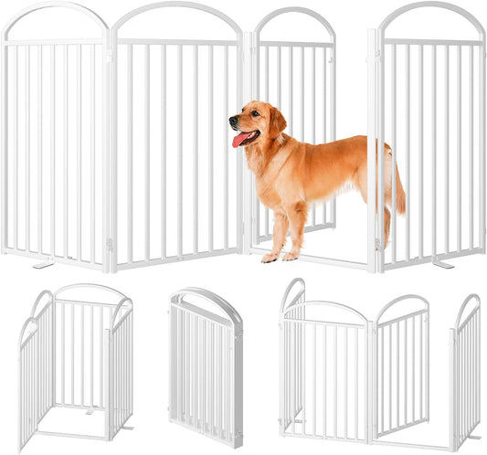 4 Panel Freestanding Dog Gates for Indoor & Outdoor Use