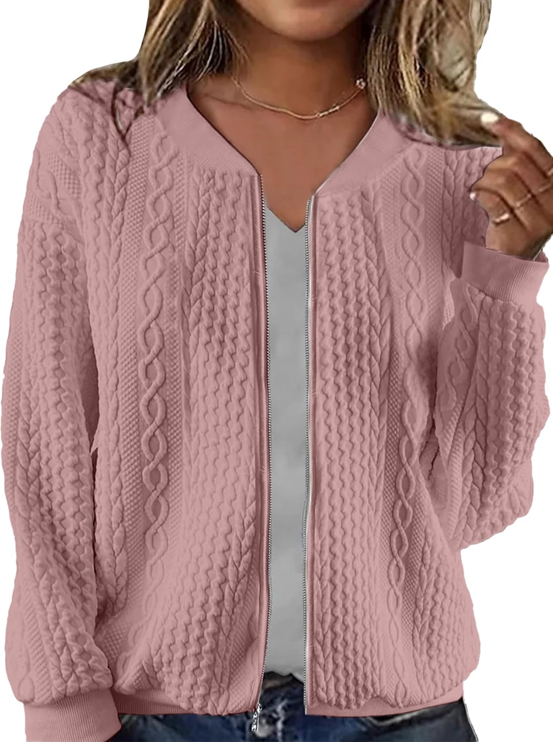 Women's Zip Up Cardigan Sweater for Cozy Autumn Style