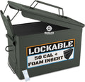Lockable 50 Cal Metal Ammo Storage Box 9mm - Waterproof Security