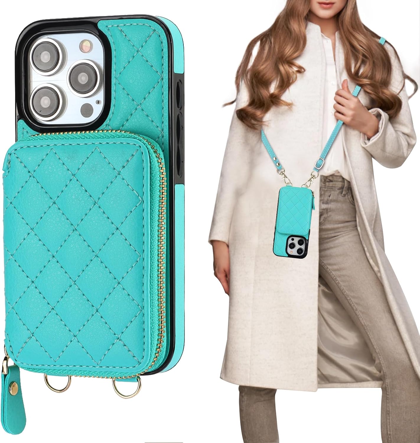 Bocasal Crossbody Wallet Case for iPhone 15 Pro - Stylish & Secure