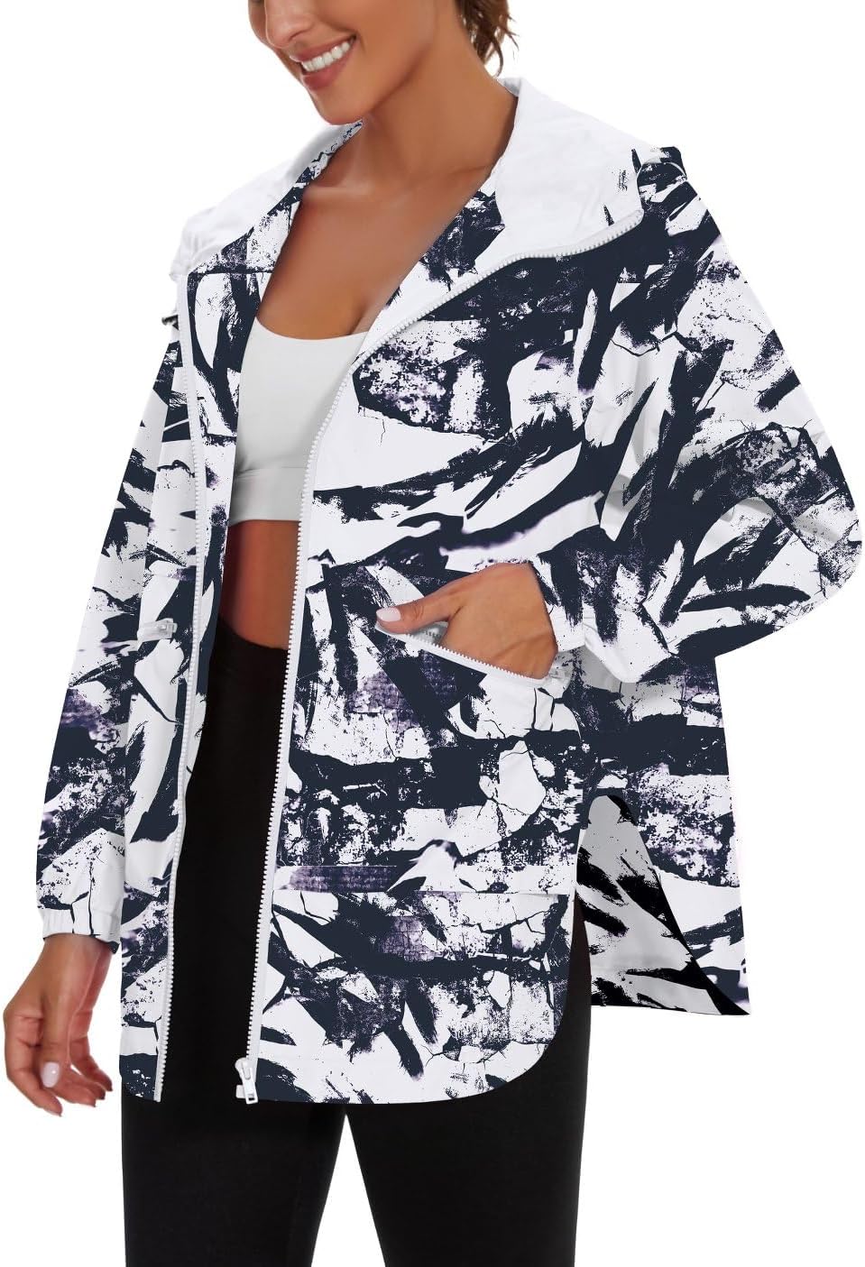 PESION Womens Waterproof Raincoat Lightweight Windbreaker Jacket