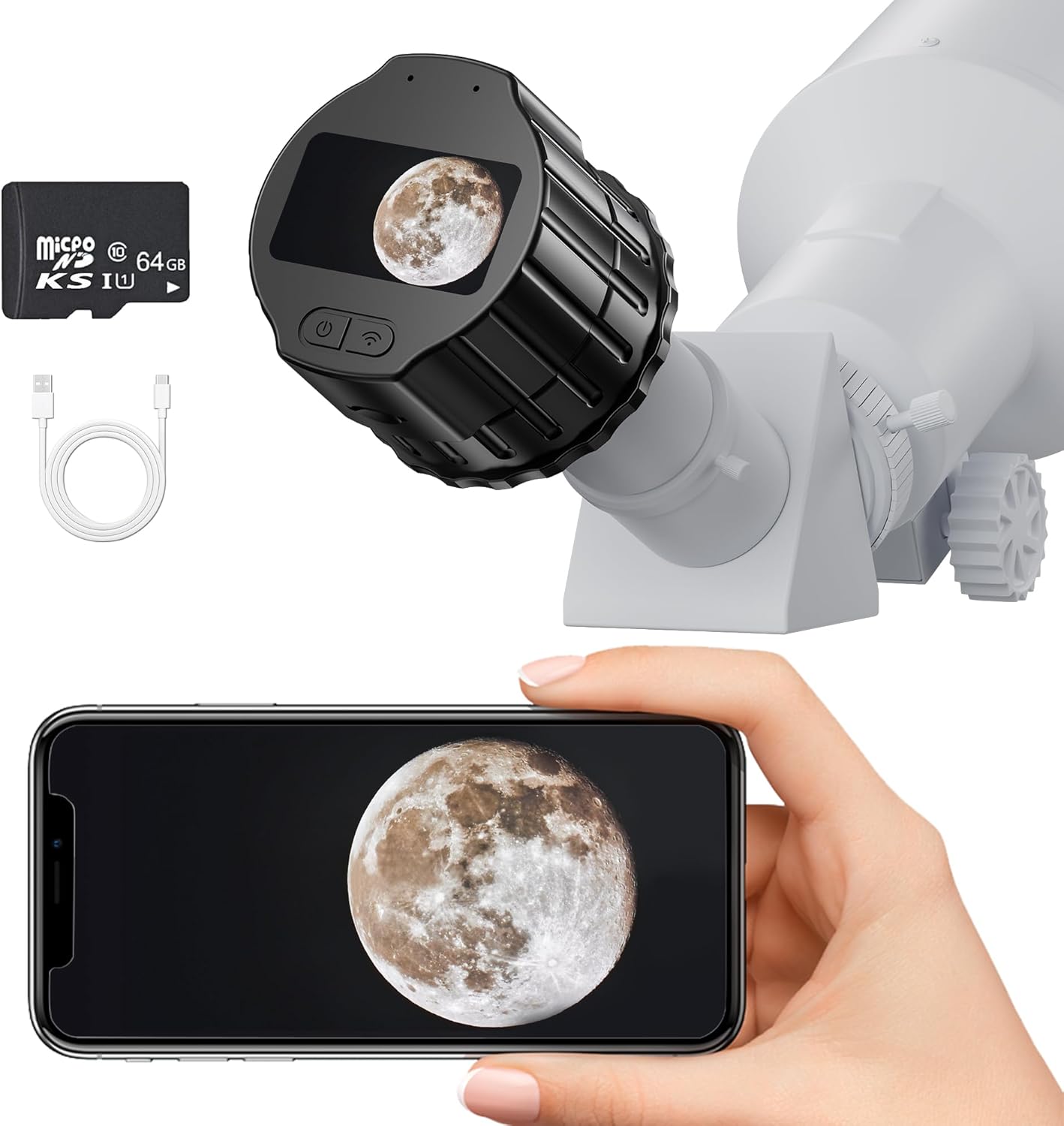 WiFi Telescope Camera Eyepiece for Astrophotography & Bird Watching