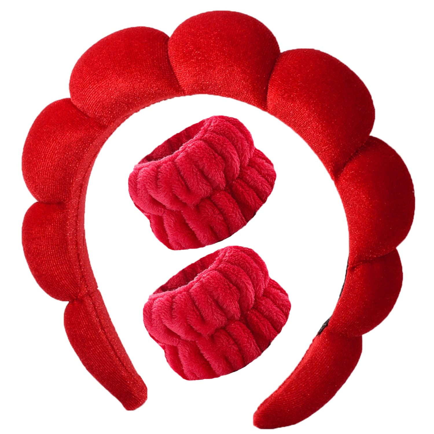 Luxurious Red Velvet Spa Headband - MUZOXEN