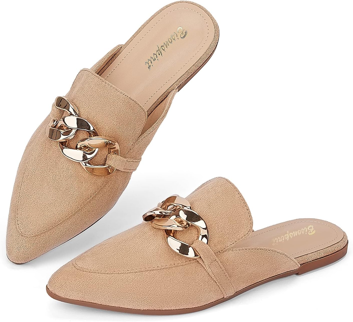 Stylish Mules for Women Flats Pointed Toe Slip On Loafers