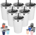 12oz Stainless Steel Tumbler with Lid and Straw - Insulated 6 Pack