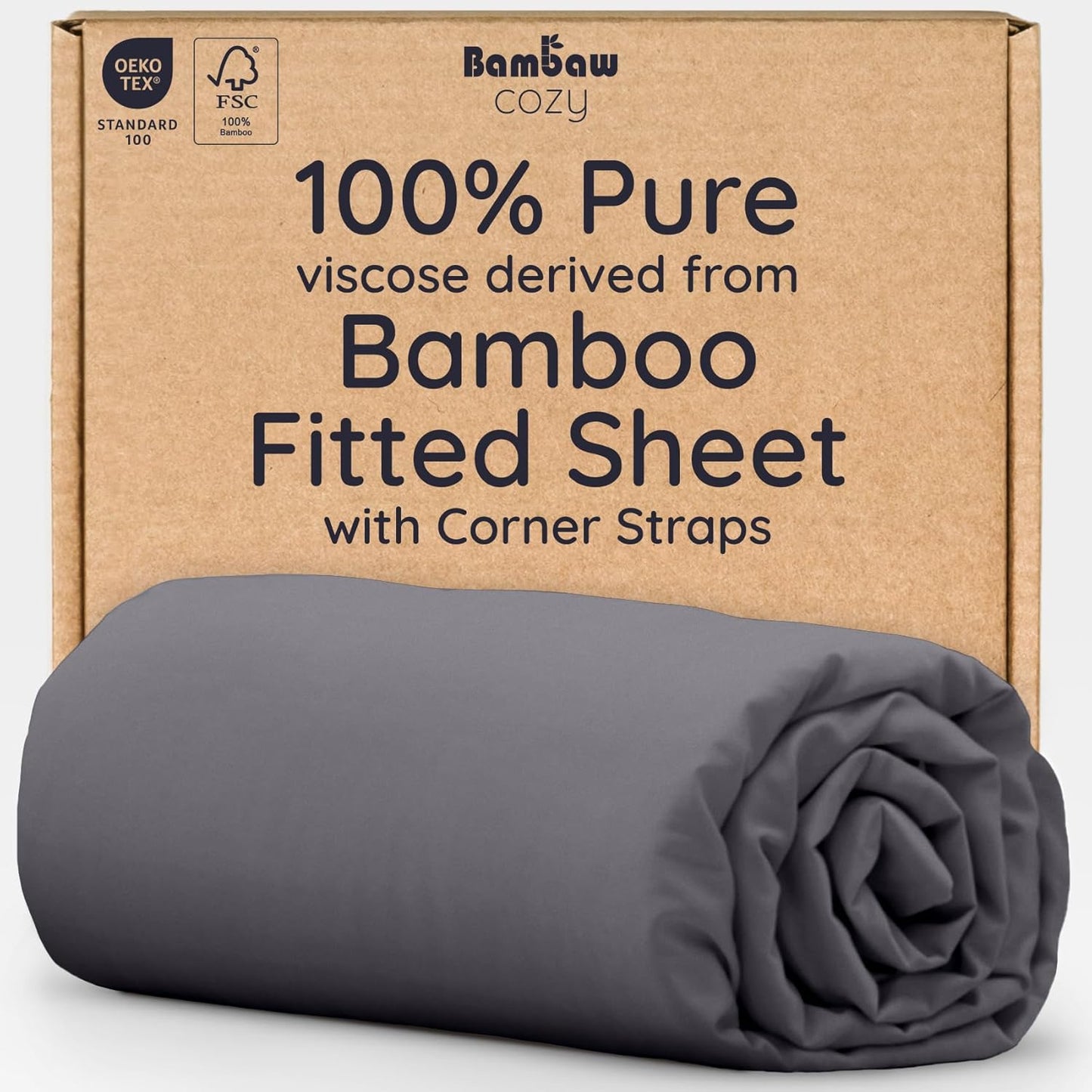 Bambaw 100% Viscose Bamboo Queen Fitted Sheet for Comfort