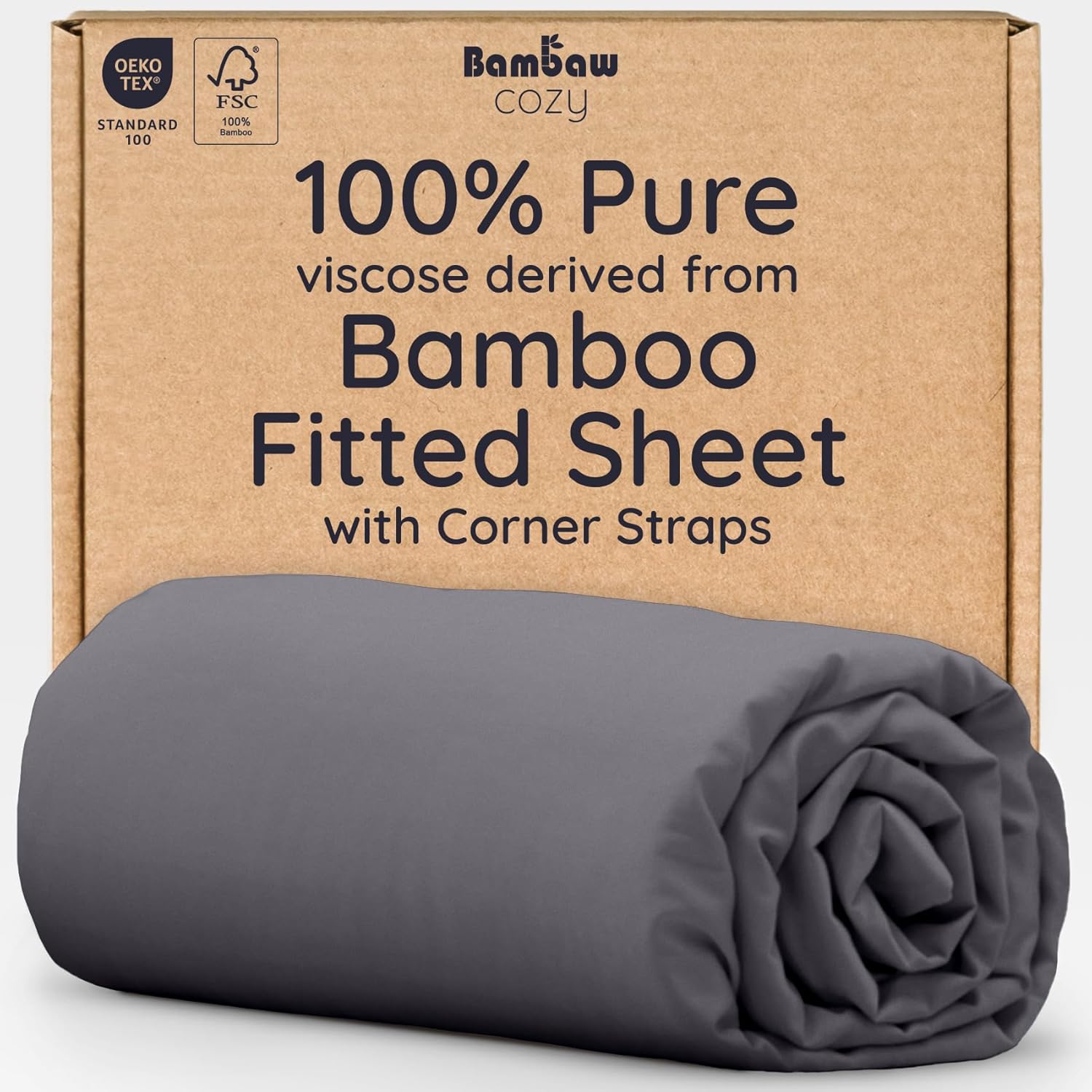 Bambaw 100% Viscose Bamboo Queen Fitted Sheet for Comfort