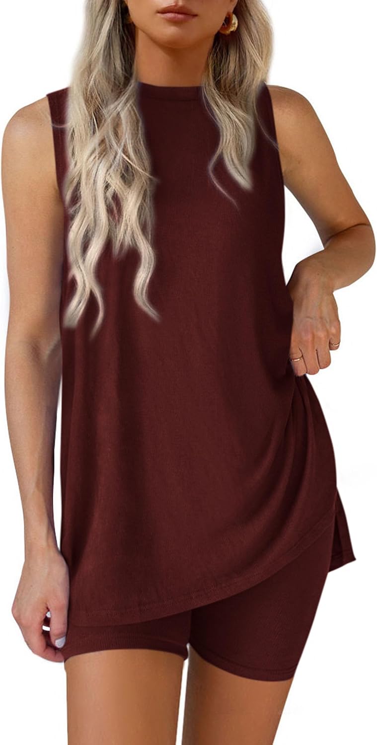 PRETTYGARDEN 2 Piece Sets for Women Summer Lounge Shorts Set