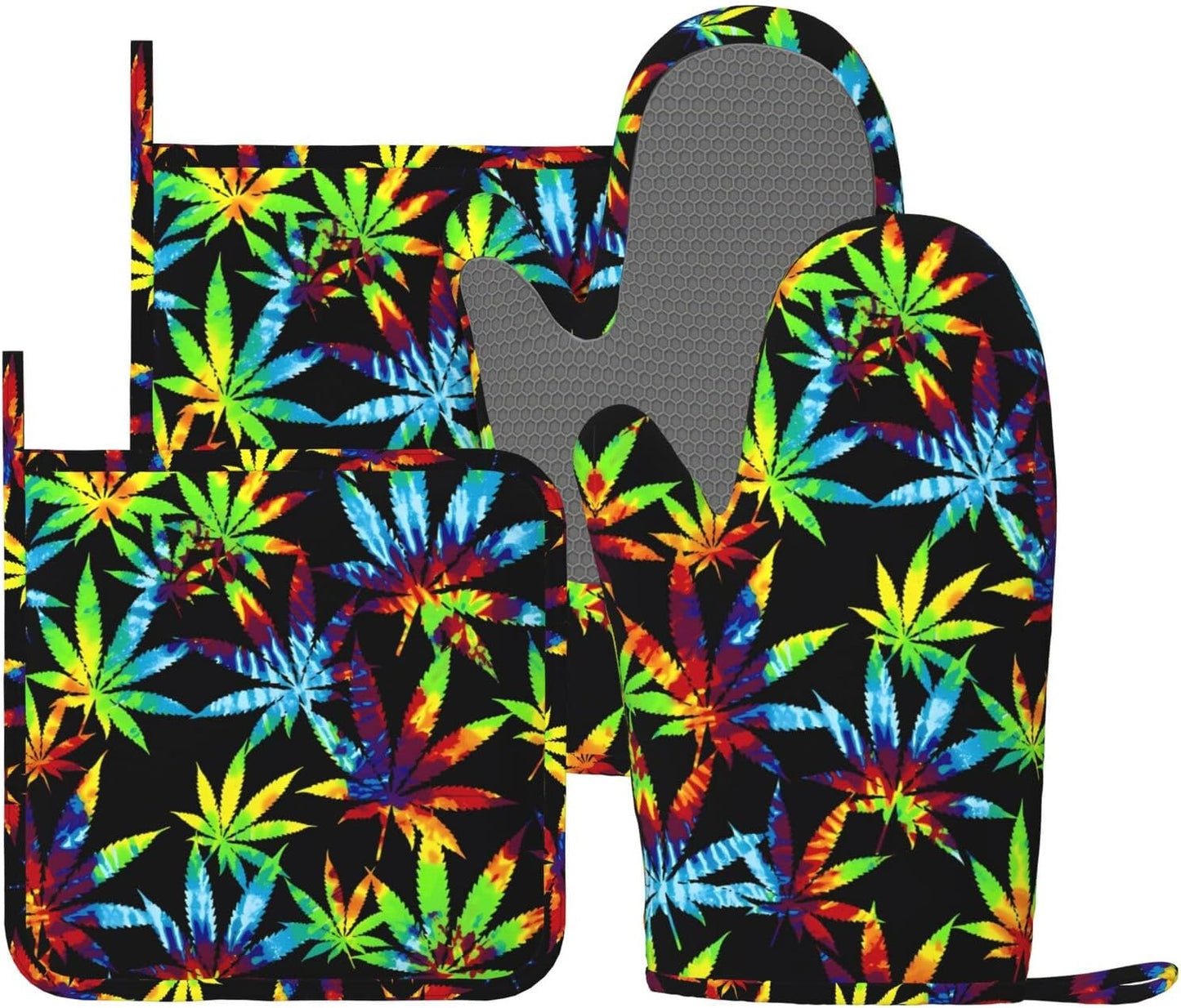 Silicone Tie Dye Oven Mitt Set - Heat-Resistant & Non-Slip