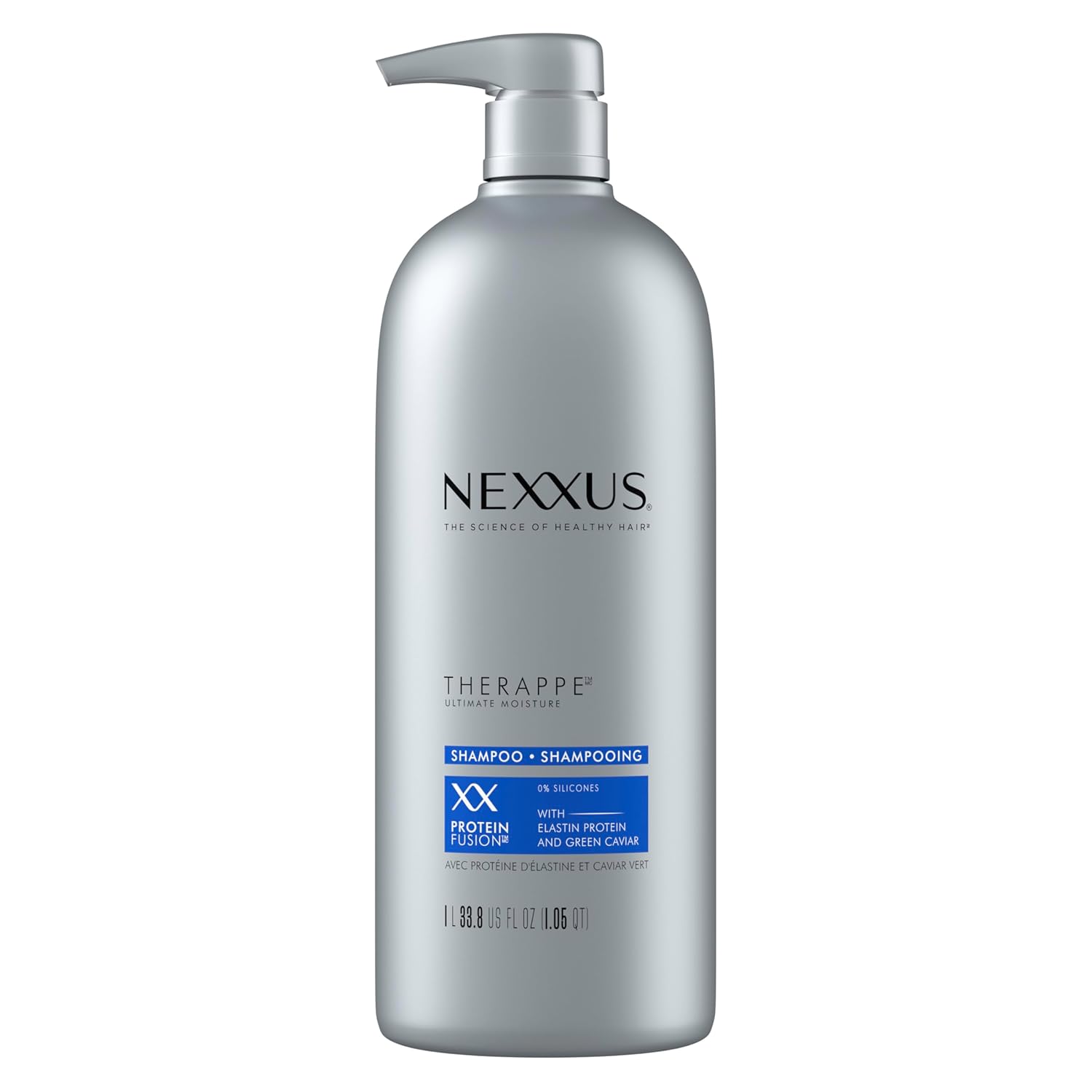 Nexxus Ultimate Moisture Shampoo 33.8 oz | Silicone-Free, ProteinFusion with Green Caviar