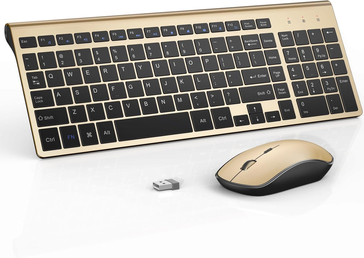 Ultra-Slim Gold Wireless Combo for Effortless Typing
