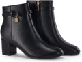 Women's Ankle Boots with Side Zipper - Chunky Low Heel Suede