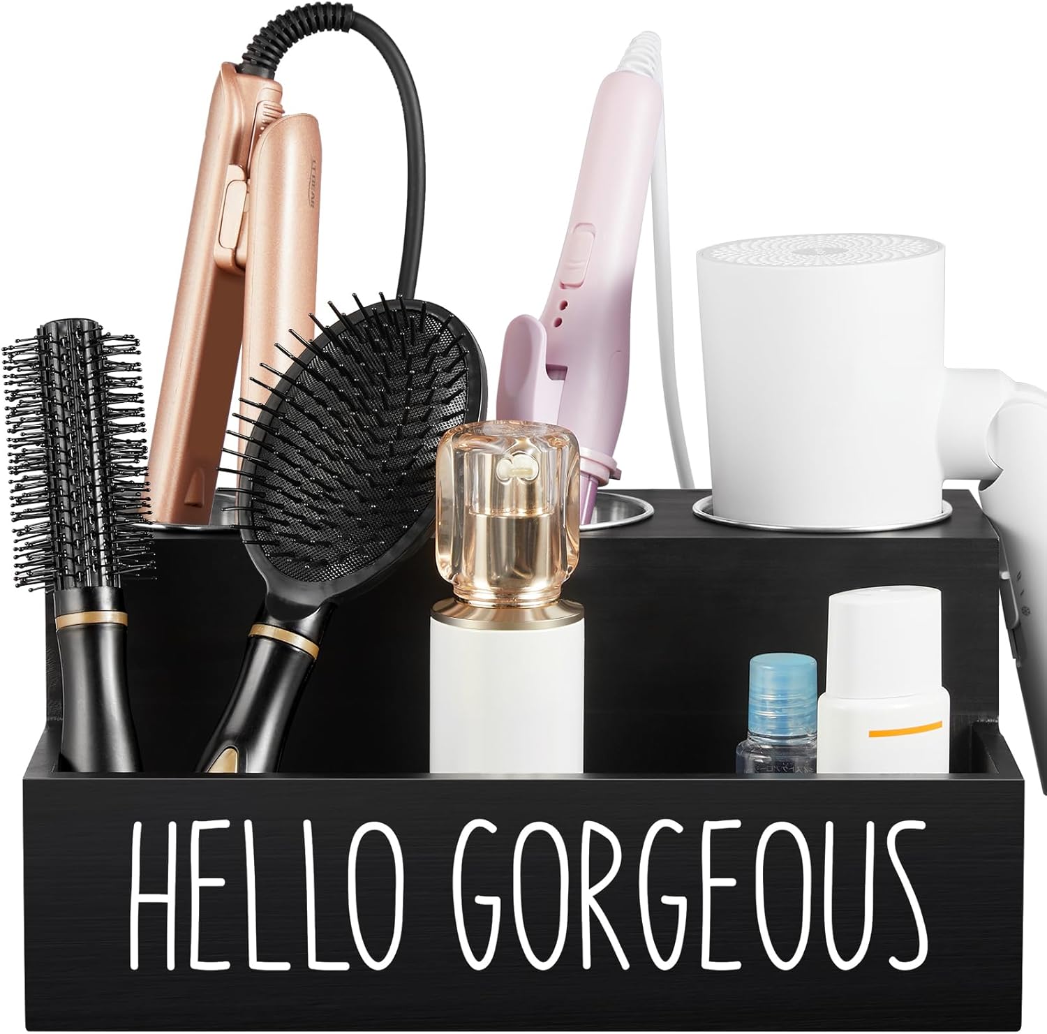 Space-Saving Hair Tool Organizer for Styling Convenience