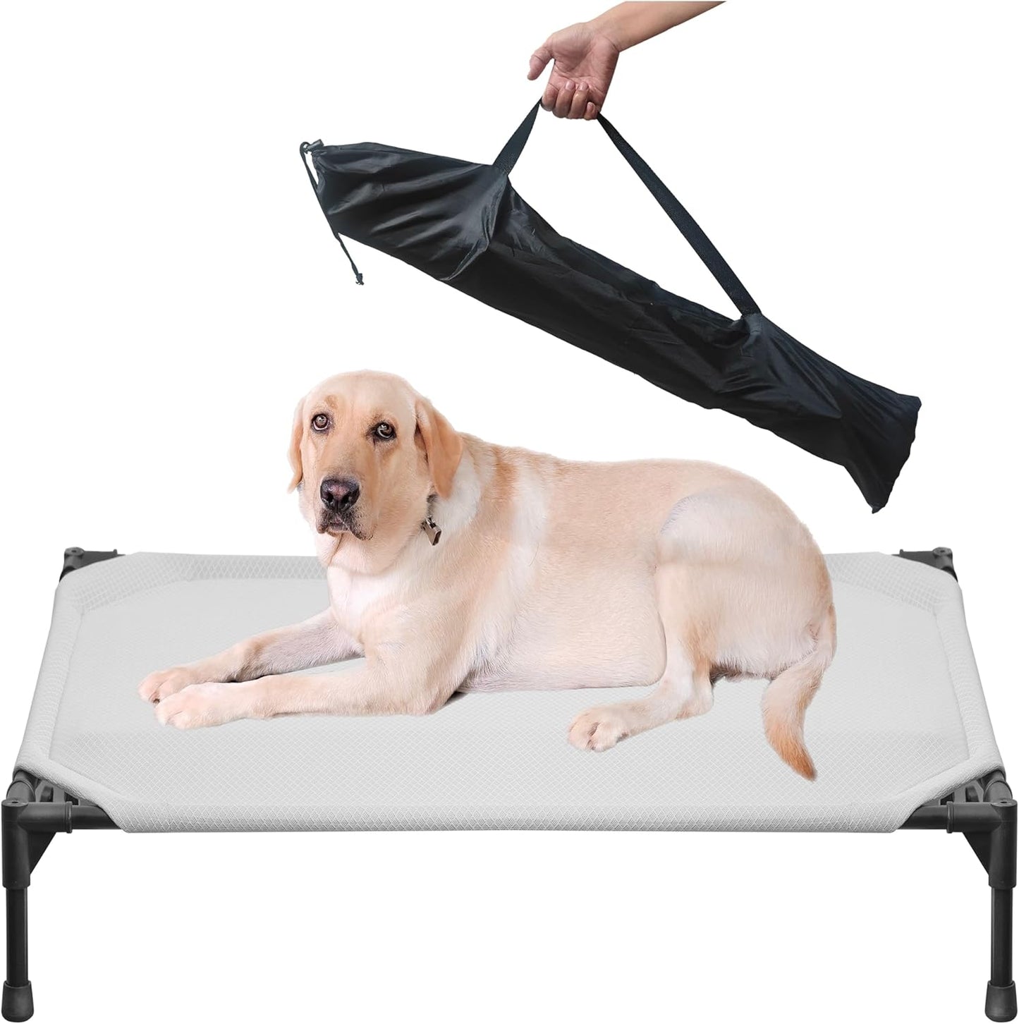 Soft Mesh Elevated Pet Bed for Large Medium Dogs Outdoor Use