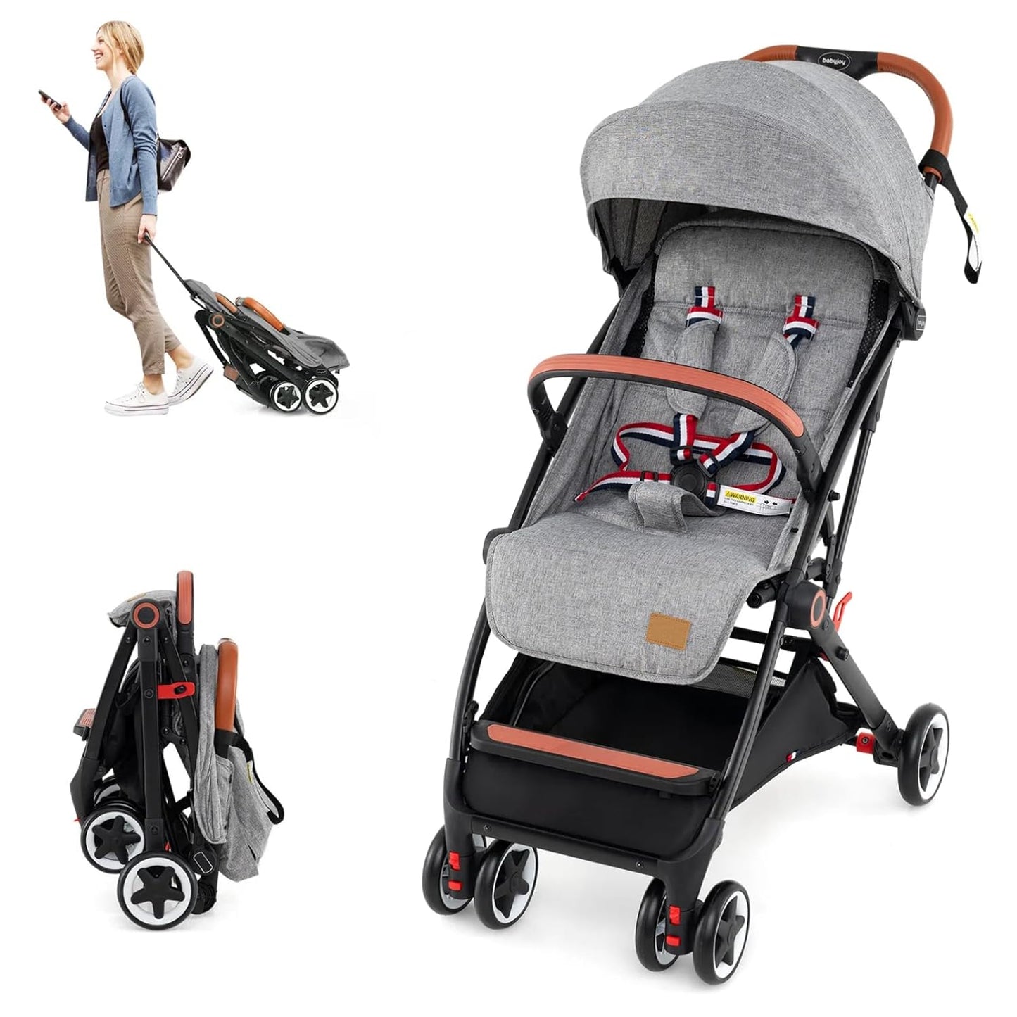 HONEY JOY Travel Stroller - Lightweight Umbrella Stroller for Airplane