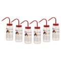 EISCO 6PK 500ml Wash Bottles for Acetone - Color Coded 6-Pack