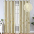 Blackout Curtains Elegant Palm Tree Pattern - Energy Saving Drapes