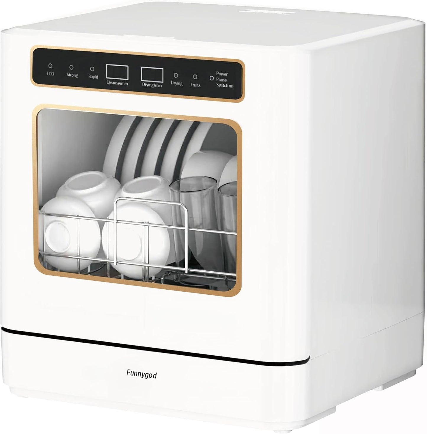 Portable Countertop Dishwasher with 4 Cleaning Modes and Drying