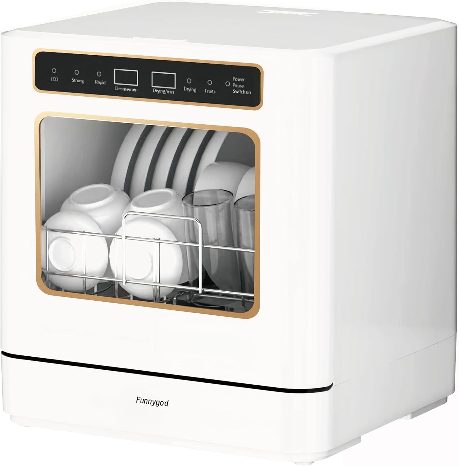 Portable Countertop Dishwasher with 4 Cleaning Modes and Drying