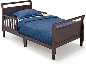 Delta Children Wood Toddler Bed Sleigh in Black Cherry Espresso
