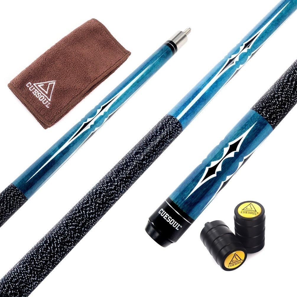 CUESOUL 58 Inch Maple Billiard Stick Pool Cue Set for Players