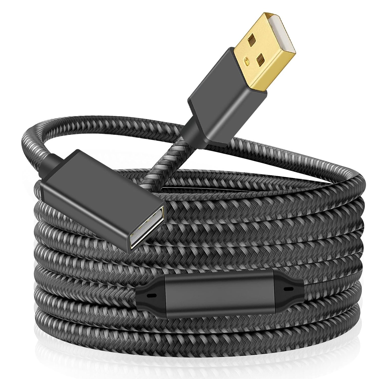 50ft Braided USB Extension Cable: Stable Data Transfer