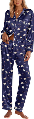 Ekouaer Silk Pajamas for Women Satin Button-Down Set - Silky Comfort