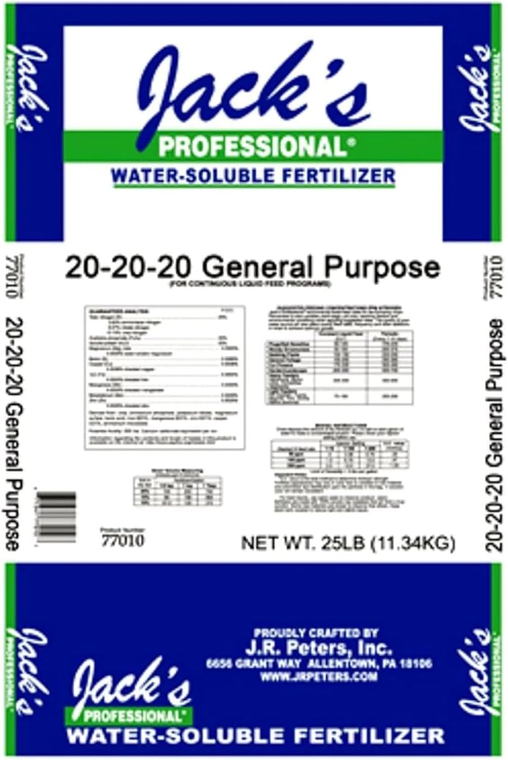 Jack's Professional 20-20-20 Fertilizer for Heavy Feeding Plants