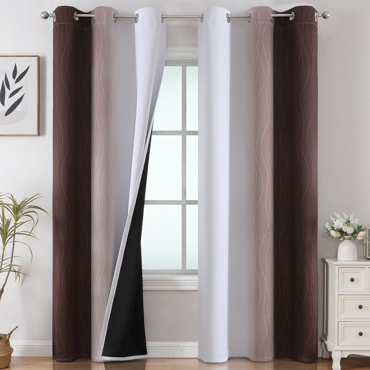 Ombre Blackout Curtains for Bedroom and Living Room by Estelar