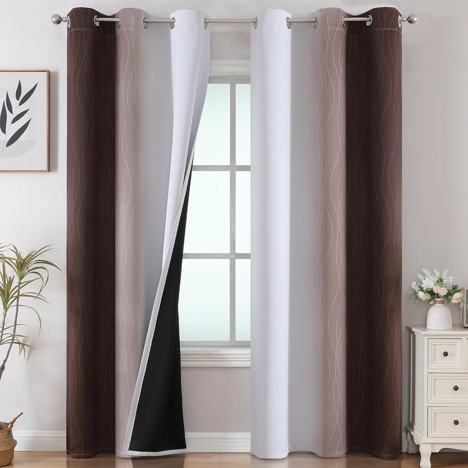 Ombre Blackout Curtains for Bedroom and Living Room by Estelar