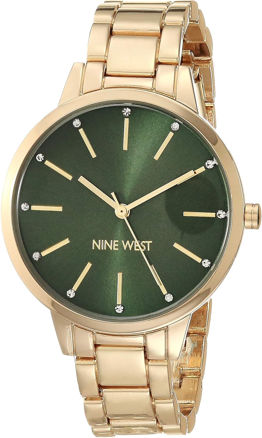 Nine West Women's Floral Dial Bracelet Watch with Gold Accents
