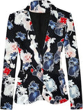Long Sleeve Formal Notch Lapel Button Down Blazer for Women