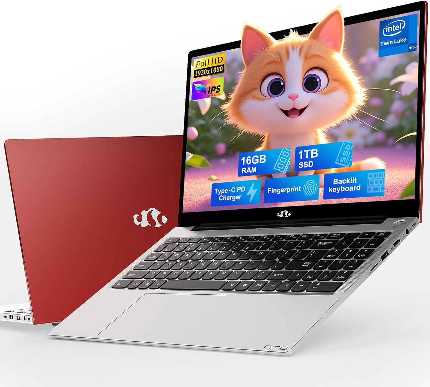 NIMO 15.6 IPS FHD Student Laptop with 16GB RAM and 1TB SSD