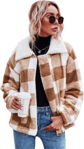Comeon Women's Fleece Faux Shearling Coat - Warm Oversized Jacket