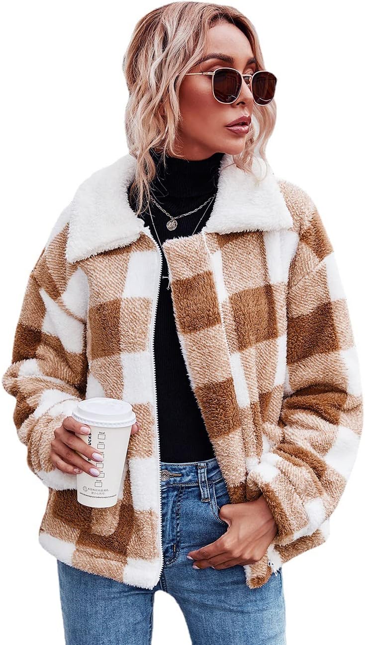Comeon Women's Casual Fleece Coat for Cozy Winter Style