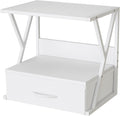 Printer Stand for Desk with Storage Drawer - Space Saving Desk Shelf