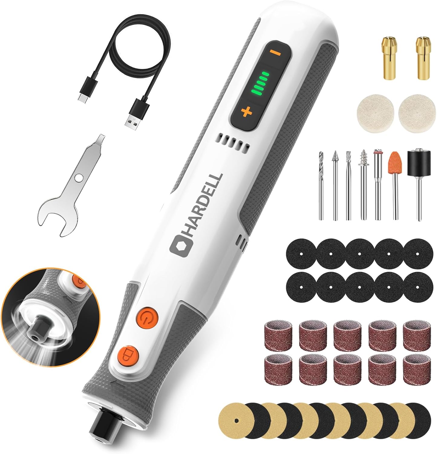 HARDELL 8V Cordless Rotary Tool Kit for DIY Crafts and More